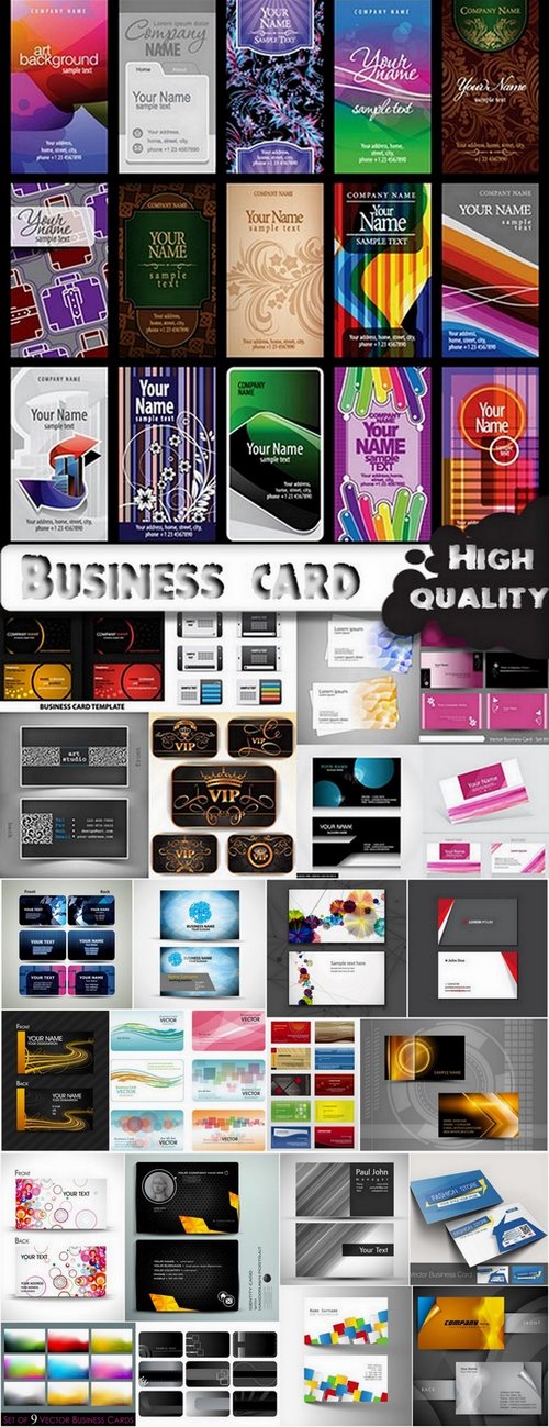 Business card template design elements in vector from stock - 25 Eps