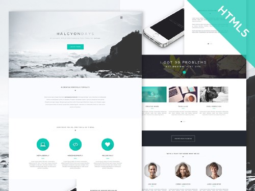 Halcyon Days - Modern and Stylish HTML5/CSS3 One Page Website Template