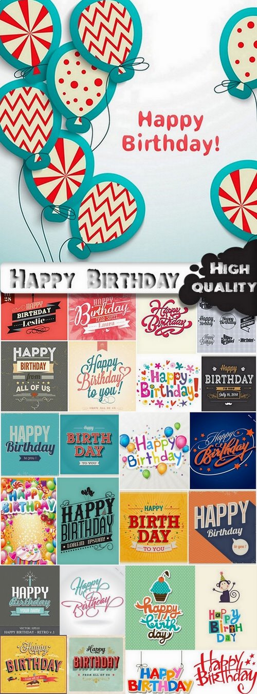 Happy birthday template design - 25 Eps