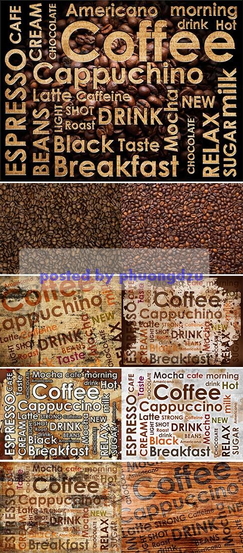Stock Photo: Sorts of coffe with stains of milk 3