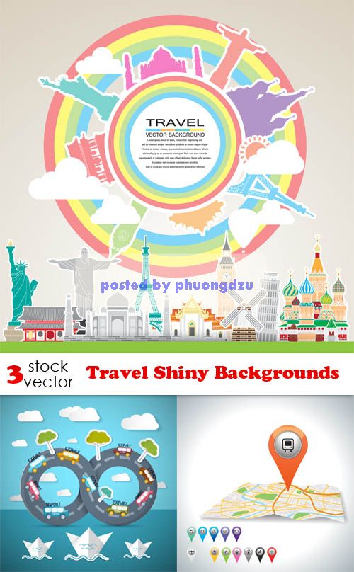 Vectors - Travel Shiny Backgrounds 5