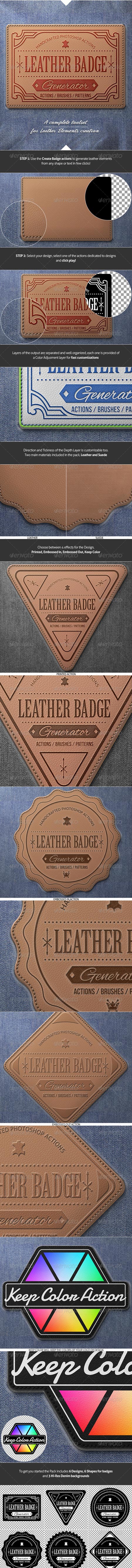 Leather Badge Generator - Photoshop Actions 8376002