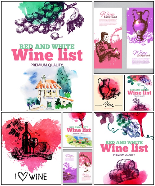 Wine list menu -  vector