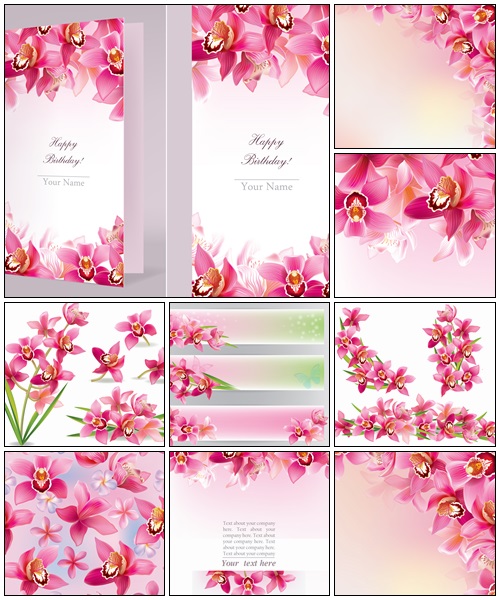 Seamless pattern with orchids and frangipani - vector stock