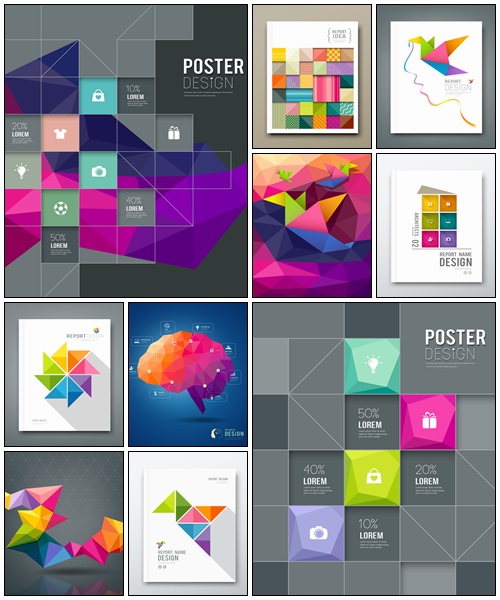 Poster geometric design - vector stock