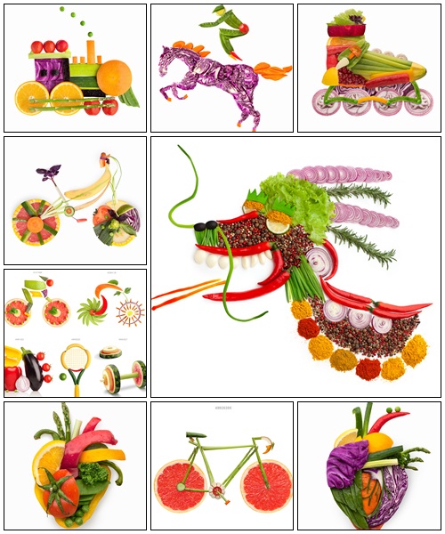 Creativ food collage - Stock Photo