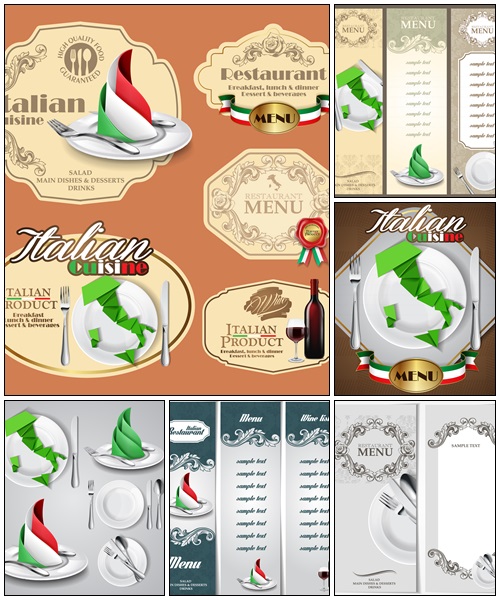 Italian  restaurant menu - vector stock