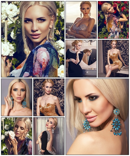 Beautiful woman with blond hair, part 5 - Stock Photo