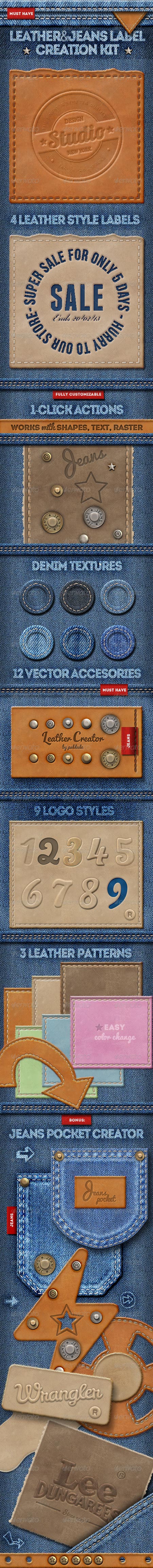 Leather Jeans Label Photoshop Creator 8624339
