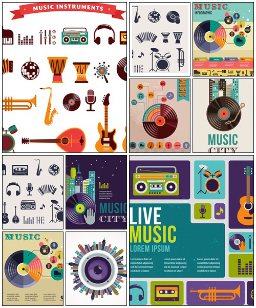 Music backgrounds - vector stock