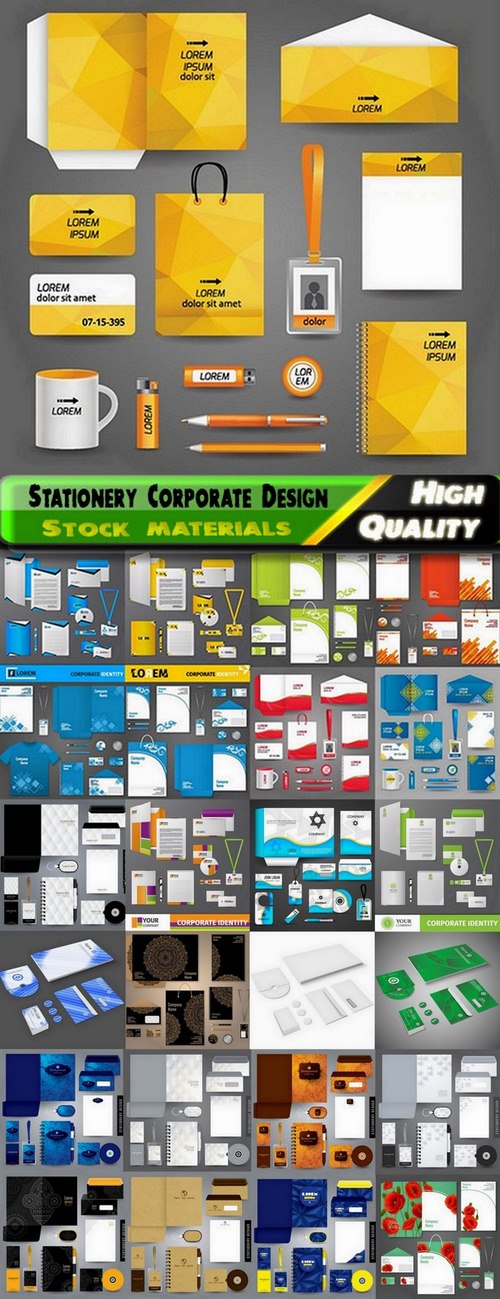Stationery Corporate Design elements in vector from stock #2 - 25 Eps