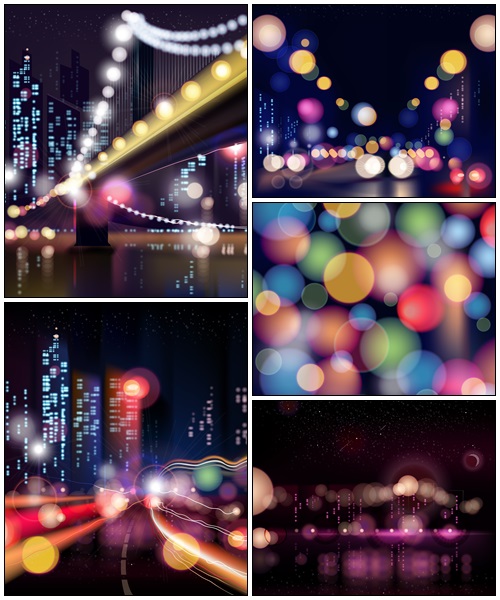 Fires of the night city - vector stock