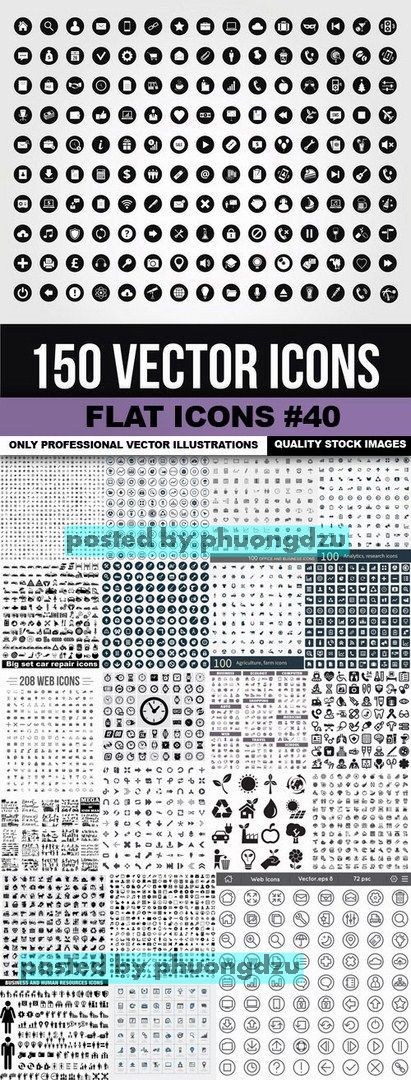 Flat Icons Vector set 40