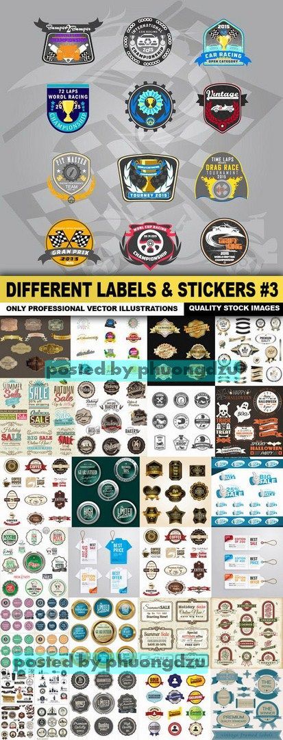 Different Labels & Stickers Vector colection 03