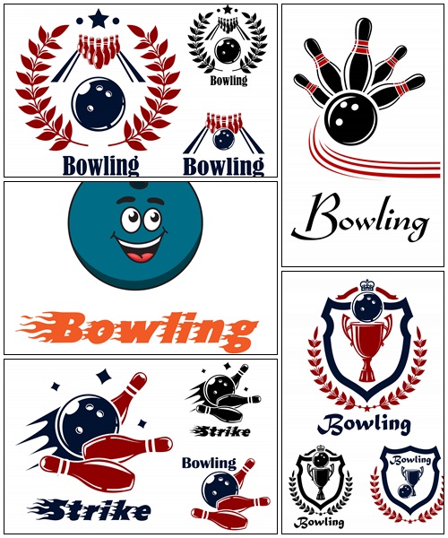 Bowling sports symbol- vector stock