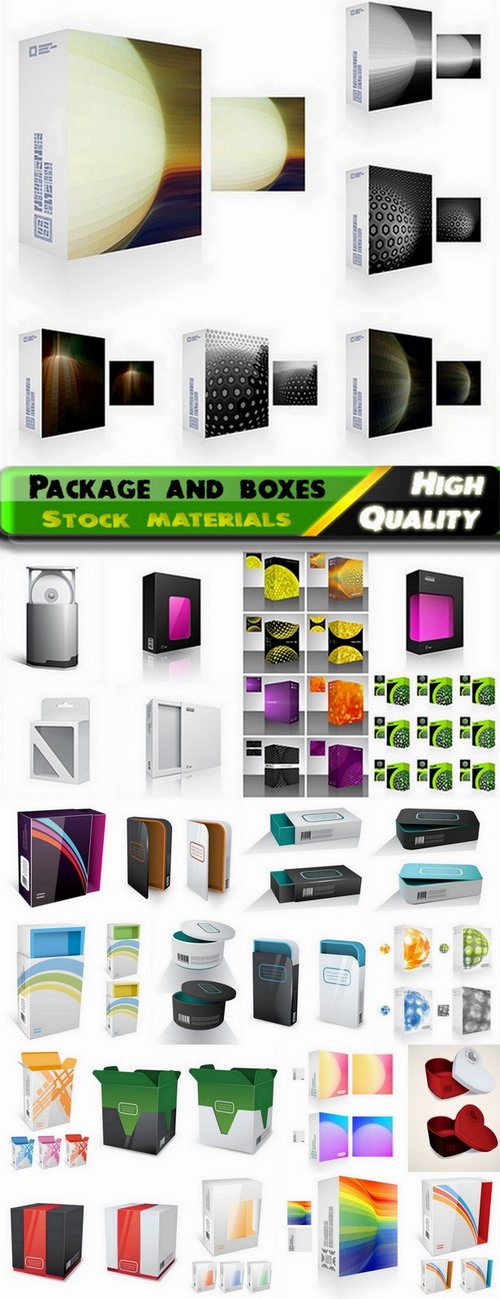 Package and boxes template design in vector from stock - 25 Eps