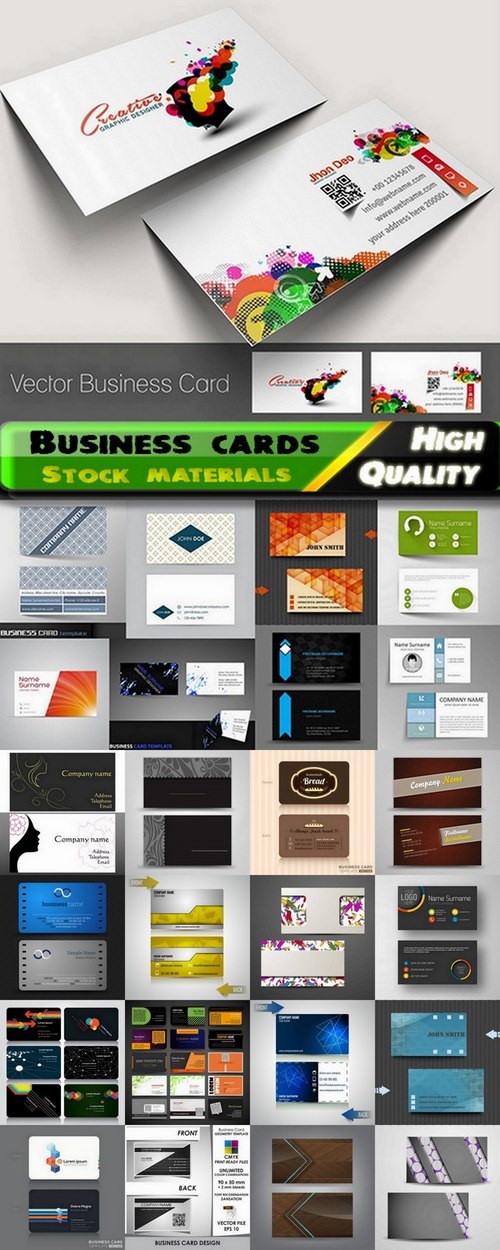 Business cards Template design in vector from stock #10 - 25 Eps