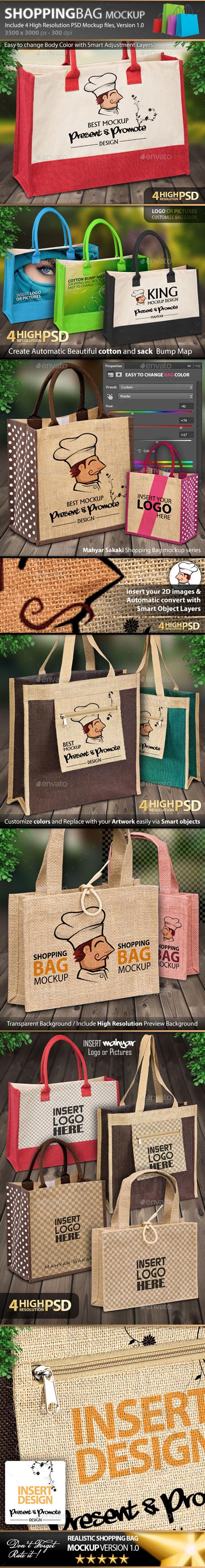 Photorealistic Shopping Bag Mockup V1.0 8929092