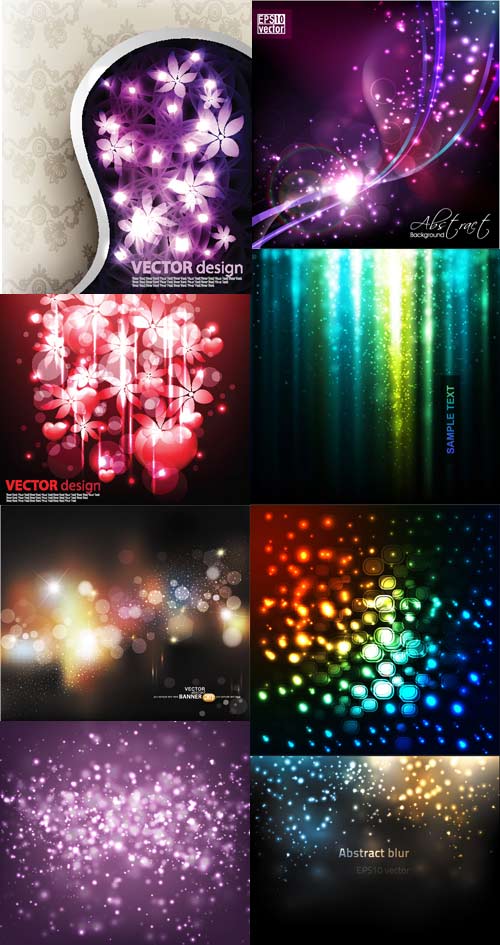 Abstract glowing vector backgrounds