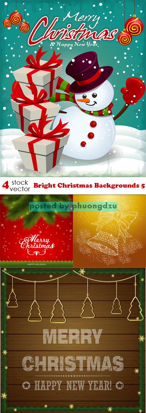 Vectors - Bright Christmas Backgrounds 05