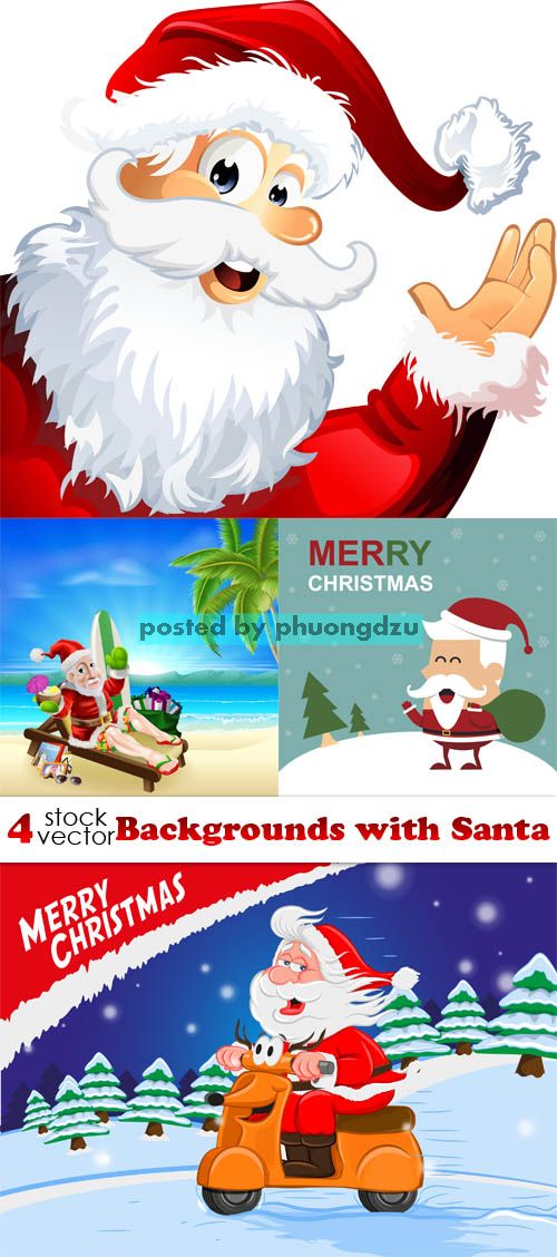 Vectors - Backgrounds with Santa 2