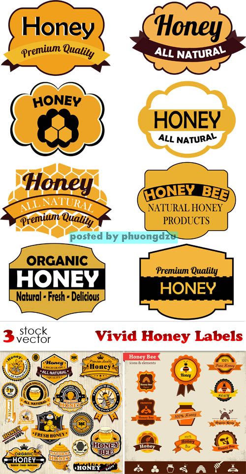 Vectors - Vivid Honey Labels 2