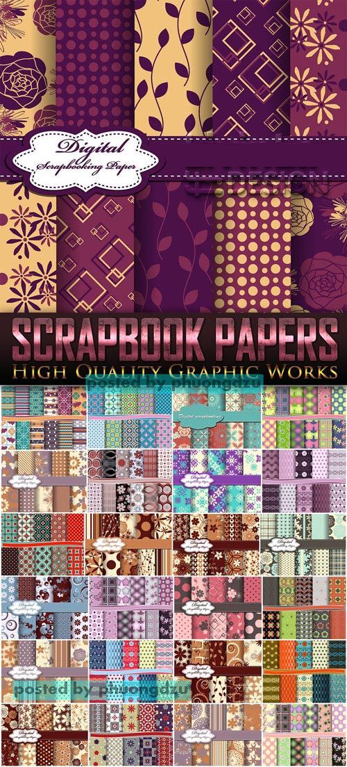 Exclusive - Scrapbook Papers Vector set 1