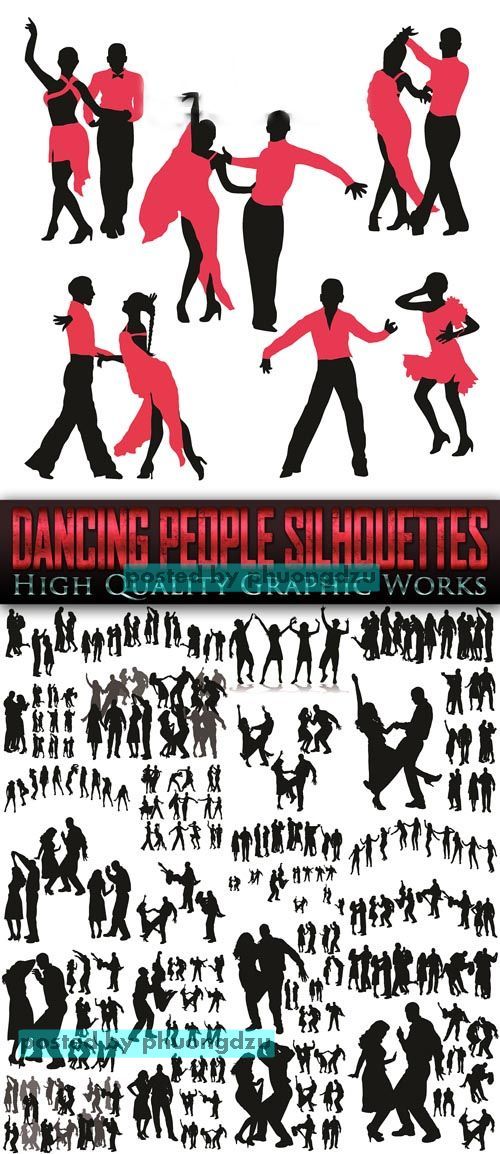 Exclusive - Dancing People Silhouettes Vector set 1