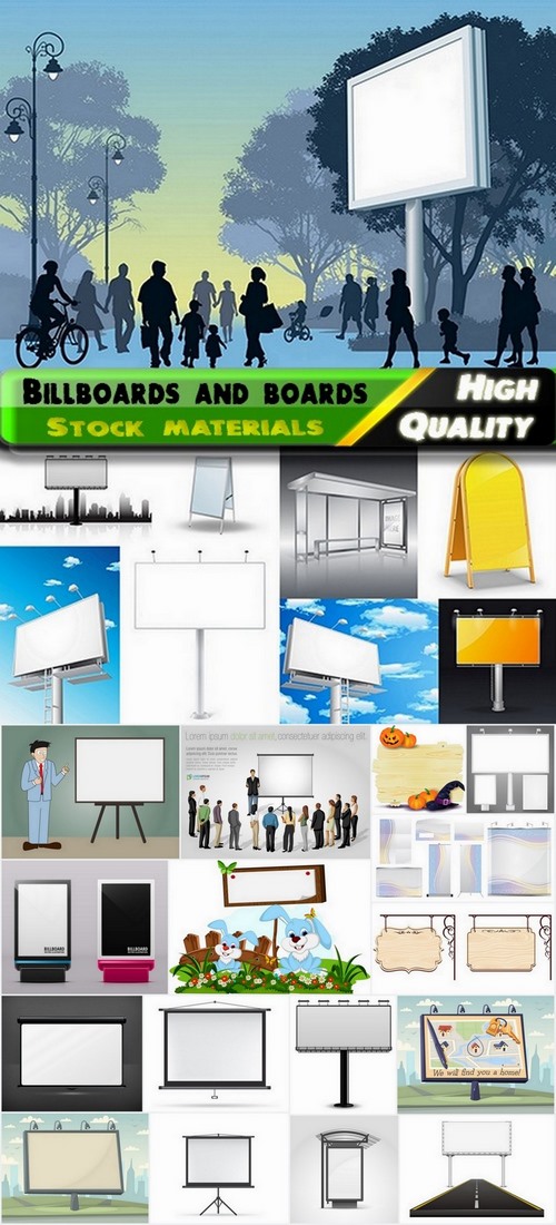 Various vector billboards and boards from stock - 25 Eps