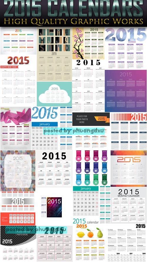 2015 Calendar Vector set 8