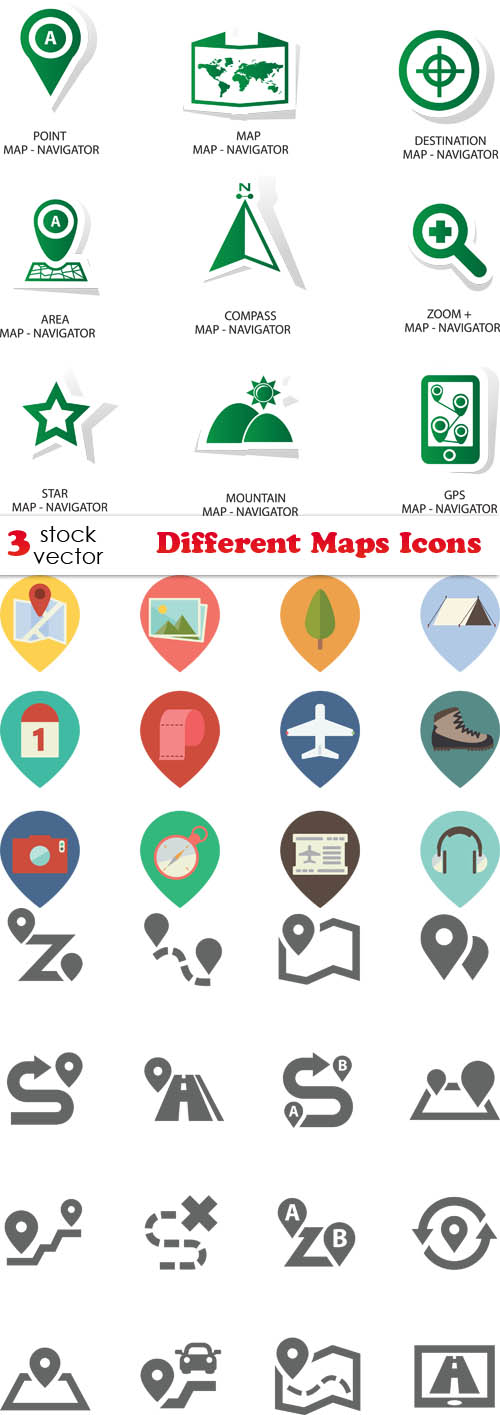 Vectors - Different Maps Icons