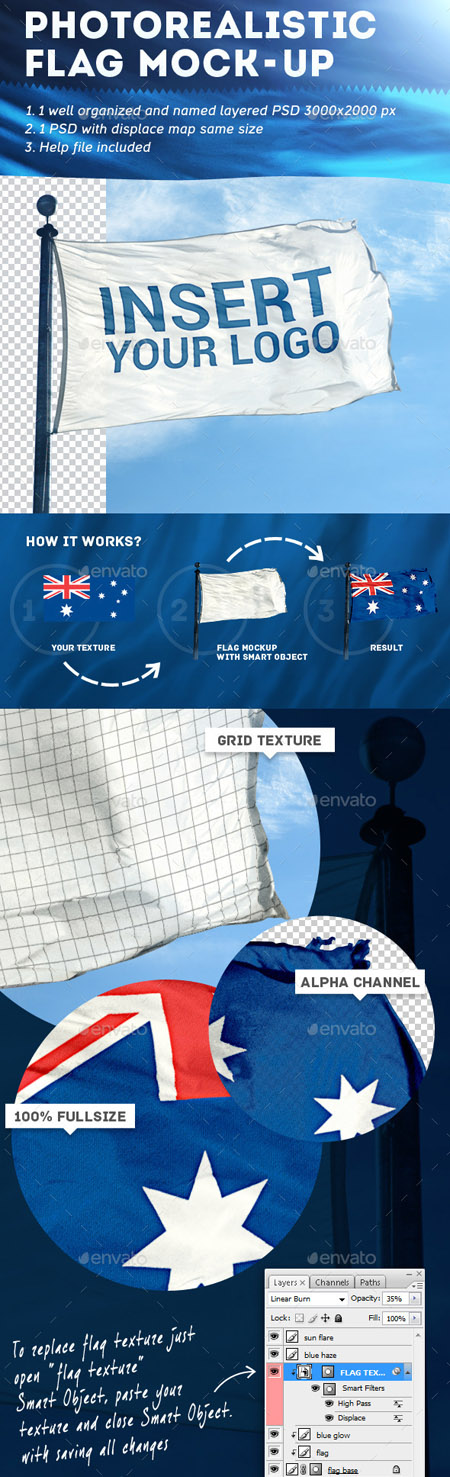 GraphicRiver - Photorealistic Flag Mock-Up 9070441