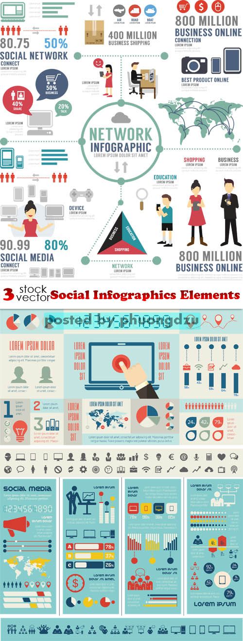 Vectors - Social Infographics Elements 7