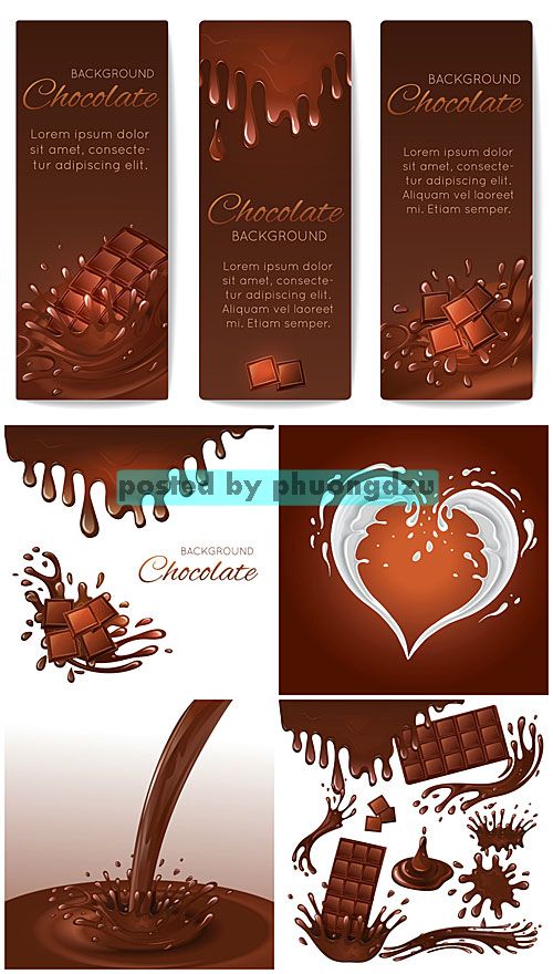 Chocolate, vector backgrounds 7