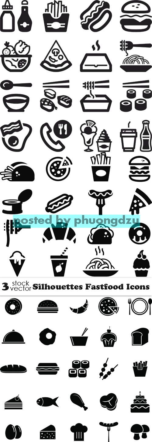 Vectors - Silhouettes Fastfood Icons 6