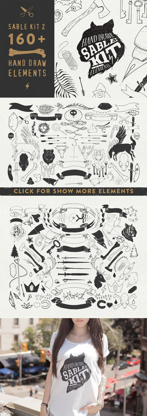 CreativeMarket - Sable Kit 2 - hand drawn collection