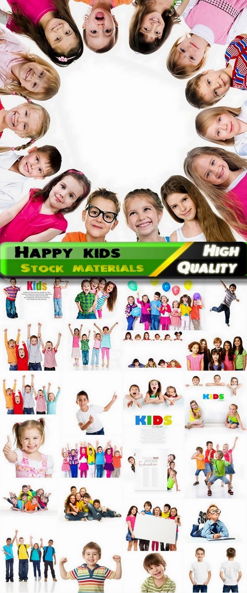 Happy kids on white background Stock images - 25 HQ Jpg