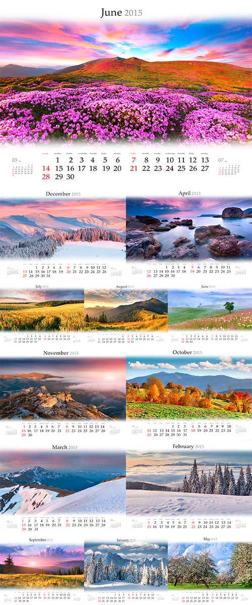 Stock Photo Calendar 2015 all seasons