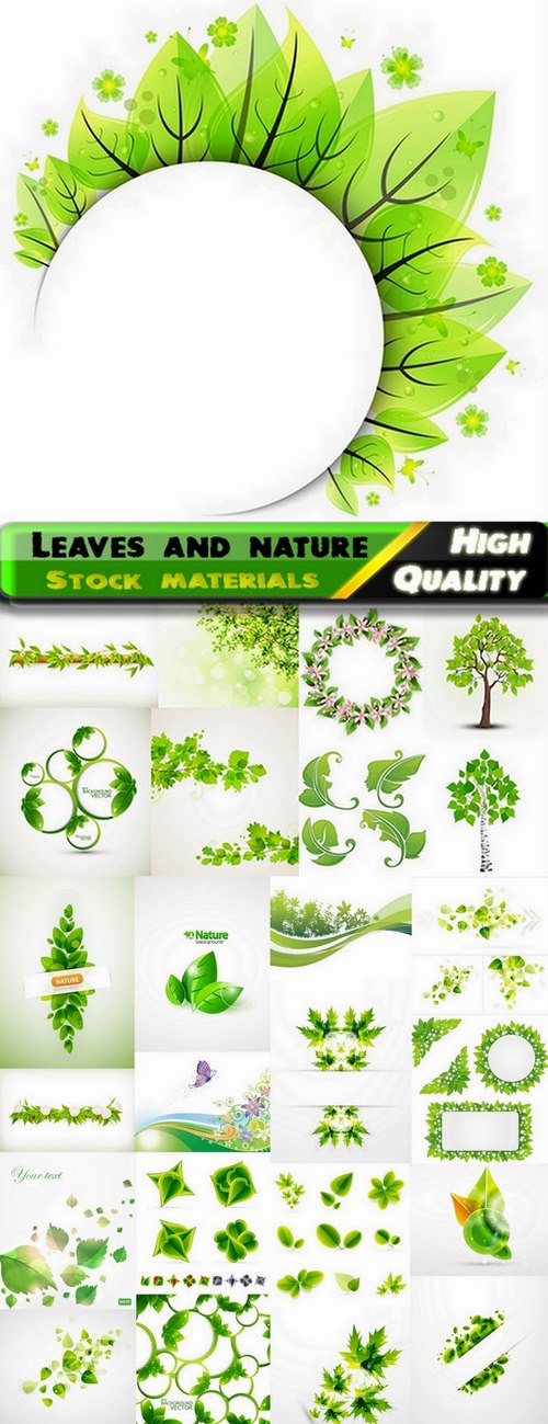 Vector leaves and nature from stock - 25 Eps