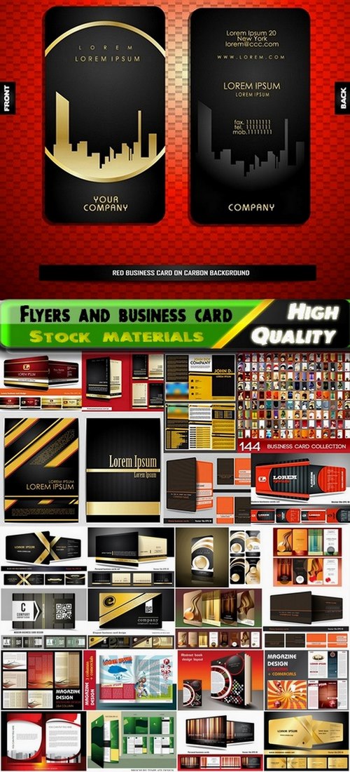 Flyers and business card template design - 25 Eps