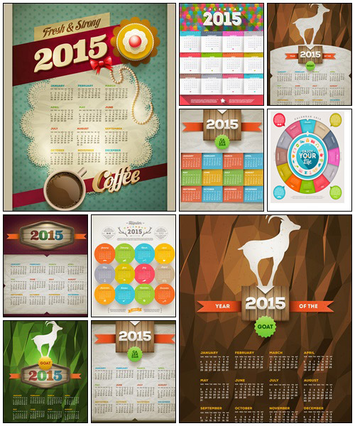 Calendar 2015, part 9 - vector stock