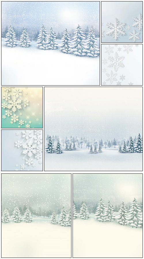 Christmas winter landscape background - vector stock