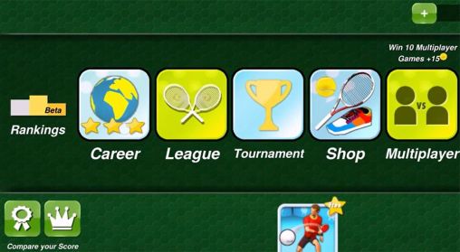 Screenshots of the game Tennis champion 3D on your Android phone, tablet.
