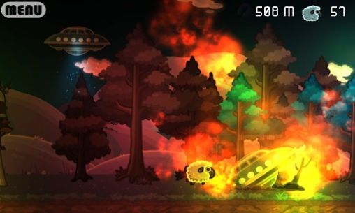 Screenshots of the game Aliens vs sheep on Android phone, tablet.