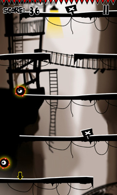 Captures d'écran du jeu de Mystère Falldown sur Android, une tablette.
