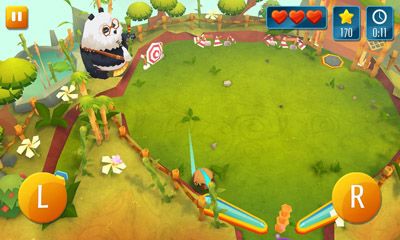 Captures d'écran du jeu Momonga Pinball Adventures sur Android, une tablette.