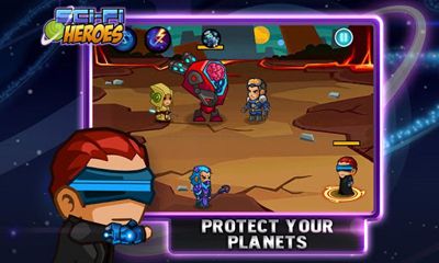 Captures d'écran du jeu de Sci-Fi Heroes sur Android, une tablette.
