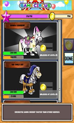 Screenshots of the game Horse Frenzy for Android phone, tablet.