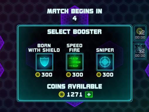 Capturas de tela do jogo Neon campo de batalha no telefone Android, tablet.