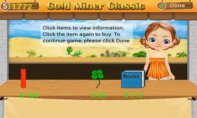 Captures d'écran du jeu Gold Miner Classic HD Android, une tablette.